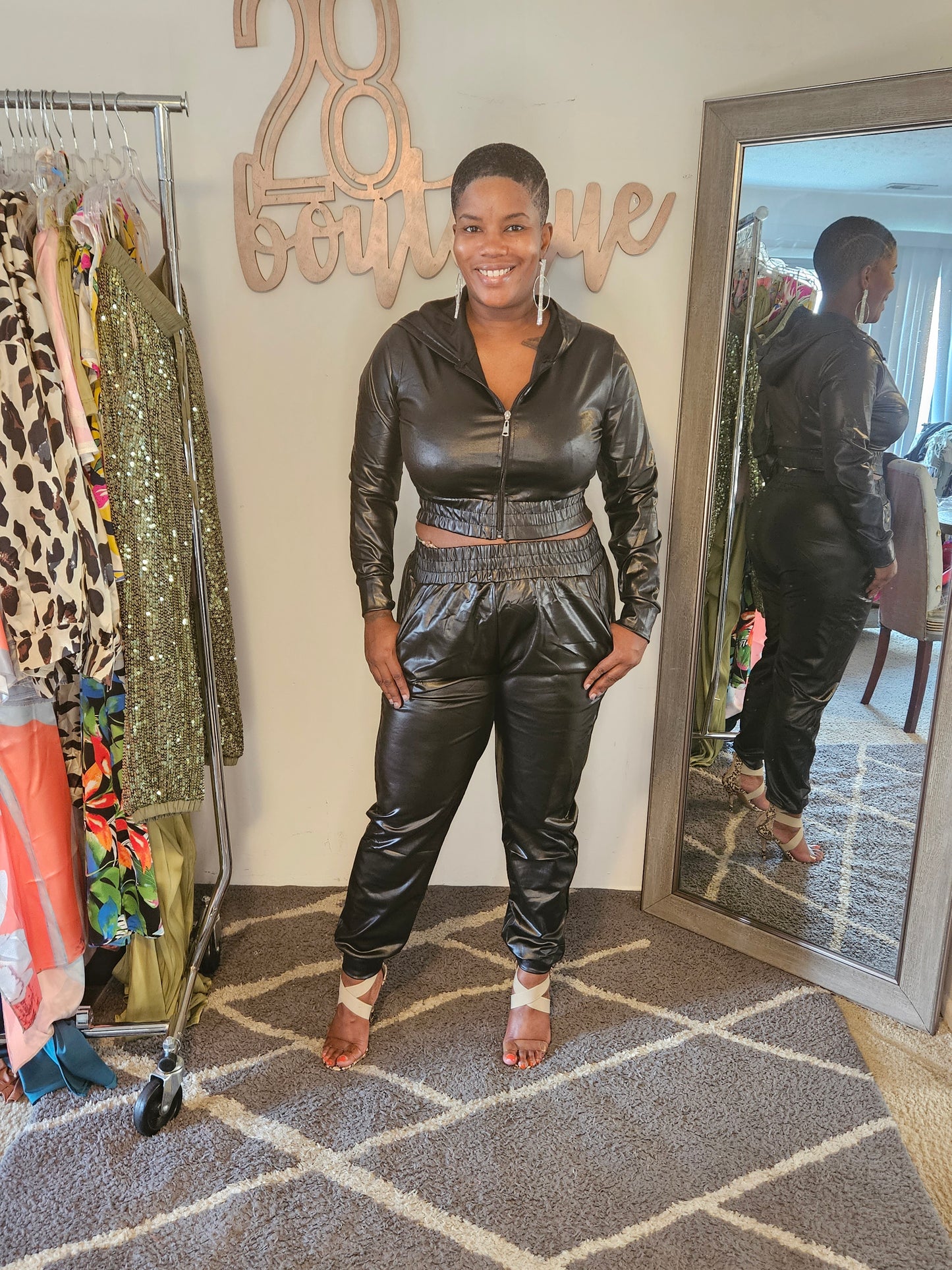 Black Faux Leather set