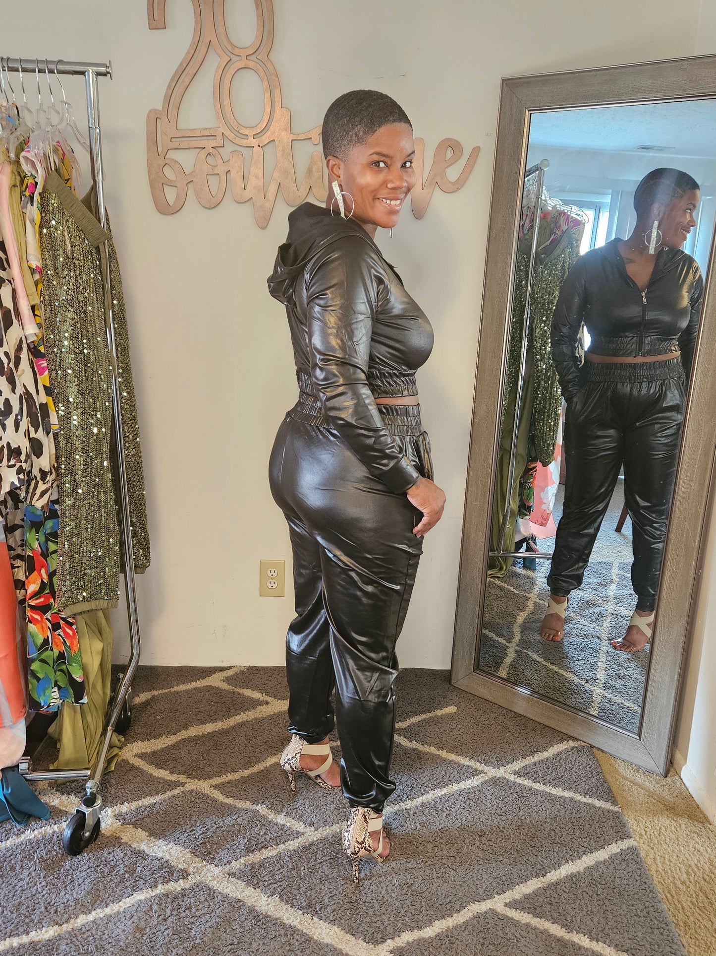 Black Faux Leather set